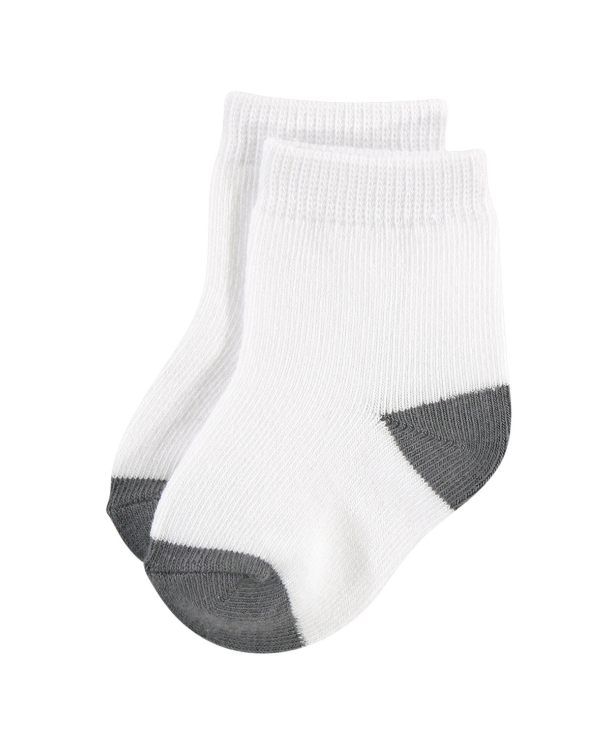 Hudson Baby Boys Unisex Cotton Rich Newborn and Terry Socks, Gray Black Stars, 6-12 Months