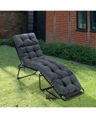 Outdoor Lounge Chaise Cushion with String Ties for Garden Poolside 73" x 22" x 4"