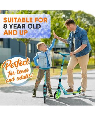 Renegade Kick Scooters for Kids Teenagers Adults- 2 Wheel Kids Scooter with Adjustable T-Bar Handlebar - Alloy Anti-Slip Deck - Portable Folding Scooters for Kids with Carrying Strap