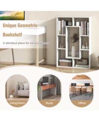 24" 7-Cube Geometric Bookshelf Modern Decorative Open Bookcase