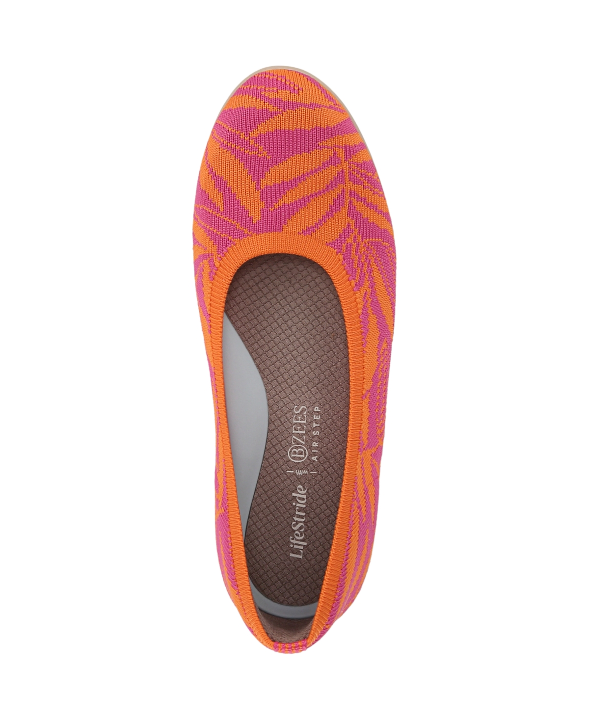Bzees Women's Kit 2 Washable Round Toe Ballerina Flats In Paradise Pink Knit Fabric