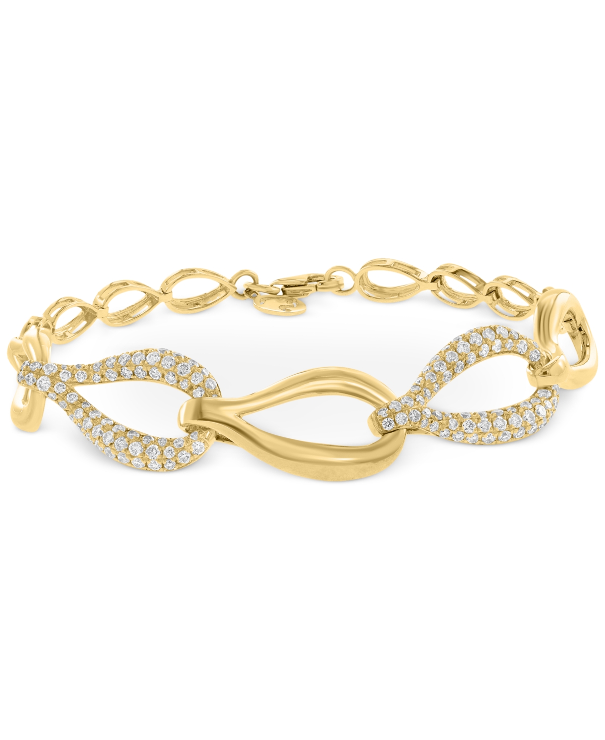 Effy Collection Diamond Teardrop Link Bracelet (1-3/8 Ct. T.w.) In 14k Gold In Gold