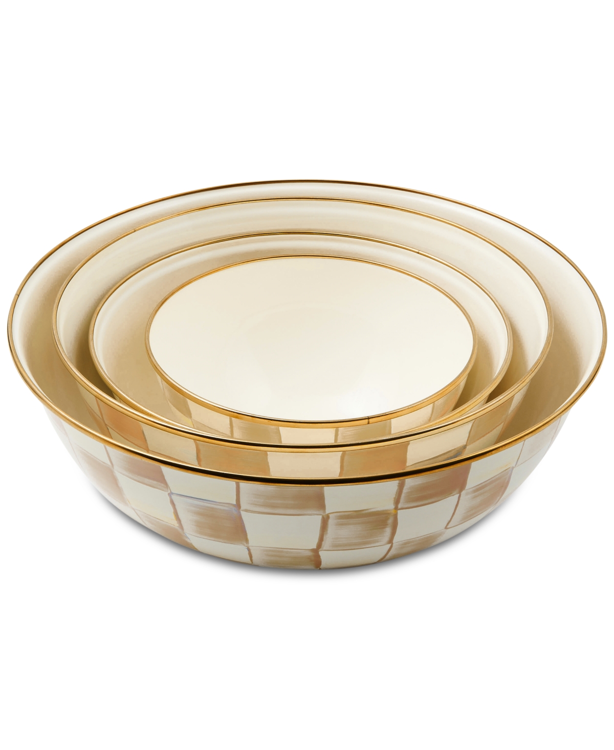 Mackenzie-childs Mocha Check Medium Everyday Bowl, 80-oz. In Mocha