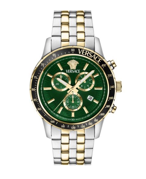 Мужские часы Versace Sport Chrono на двухцветном браслете из нержавеющей стали, 44 мм
