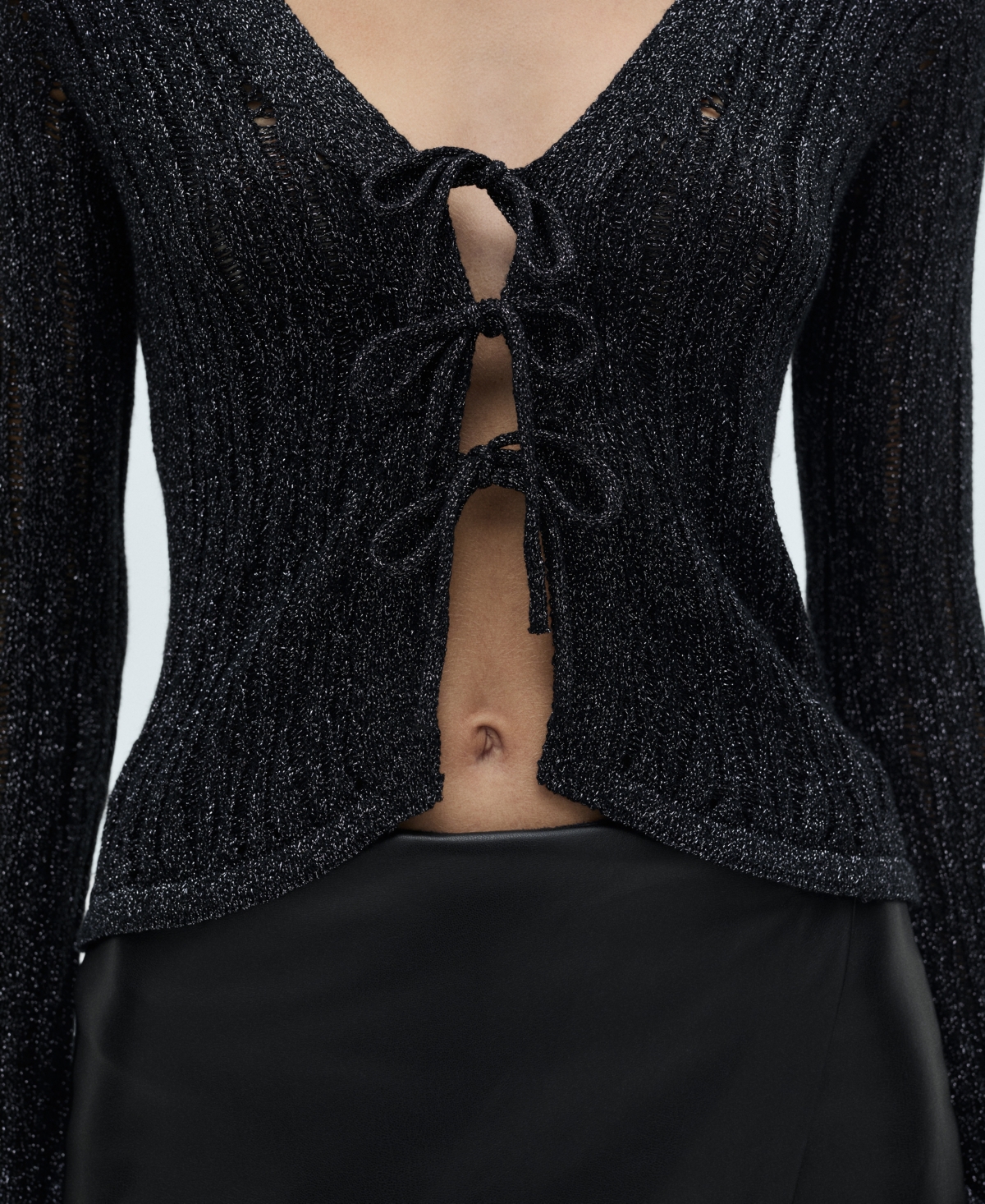 Mango Cardigan Black In Black