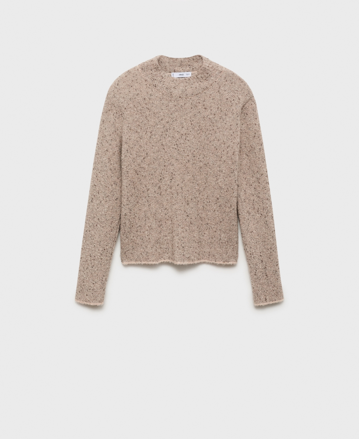 Mango Women's Perkins-Neck Rib-Knit Sweater - Pastel Grey