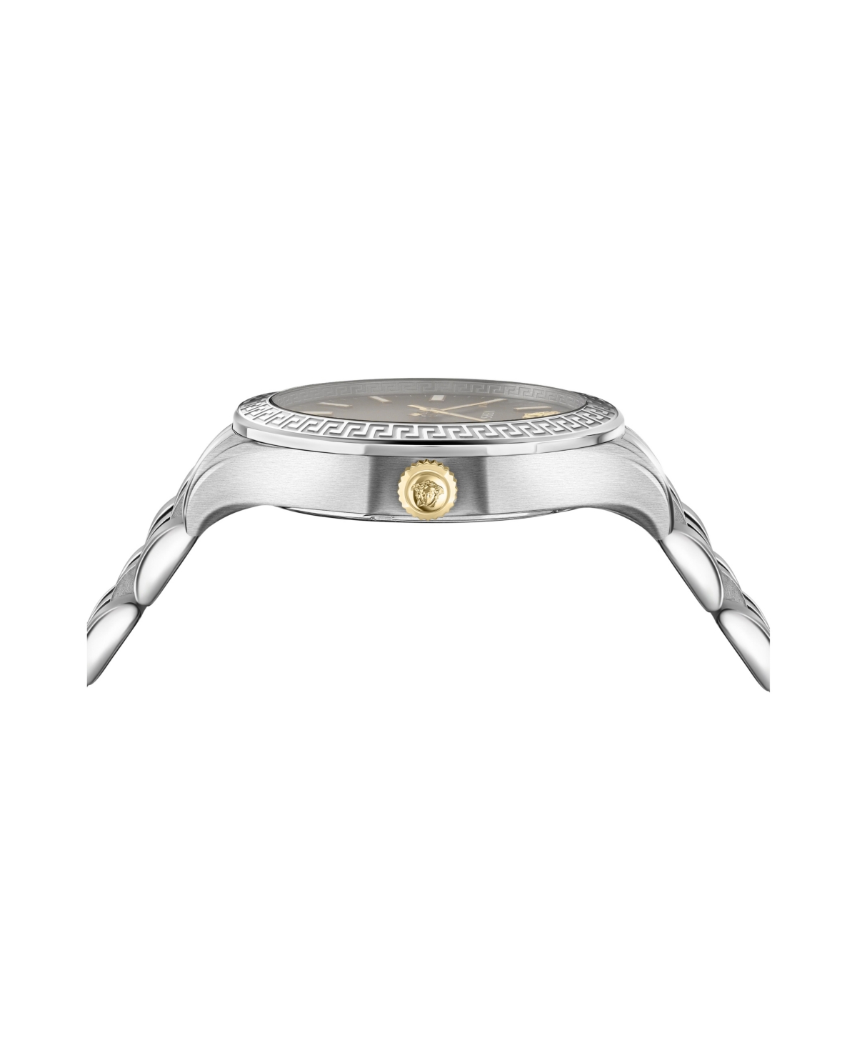 Versace Women's Hellenyium Silver Stainless Steel Bracelet Watch, 36mm In Silver,black