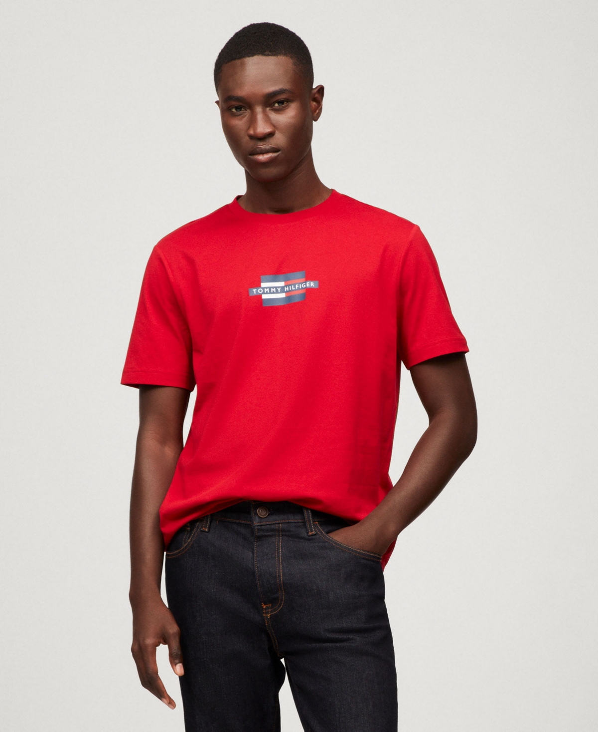Men's Flag Logo Box T-Shirt - Medium Red