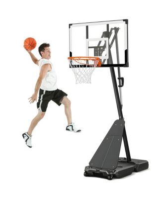 4.8FT-10FT Height Adjustable Portable Basketball Hoop System with 48 Inch Shatterproof Backboard
