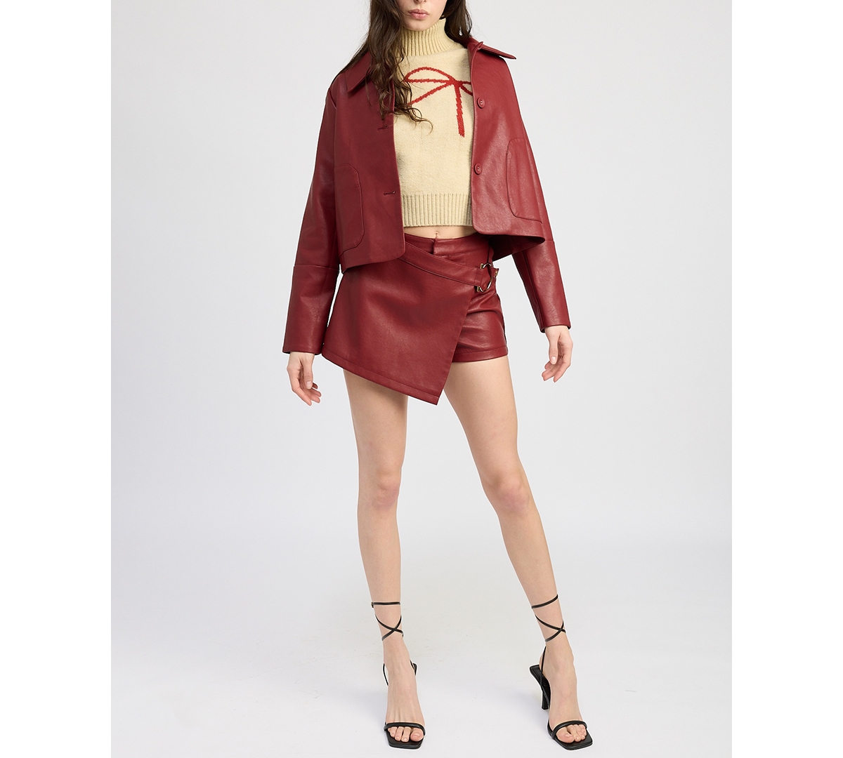 EN SAISON WOMEN'S CAMPBELL FAUX-LEATHER SHACKET 