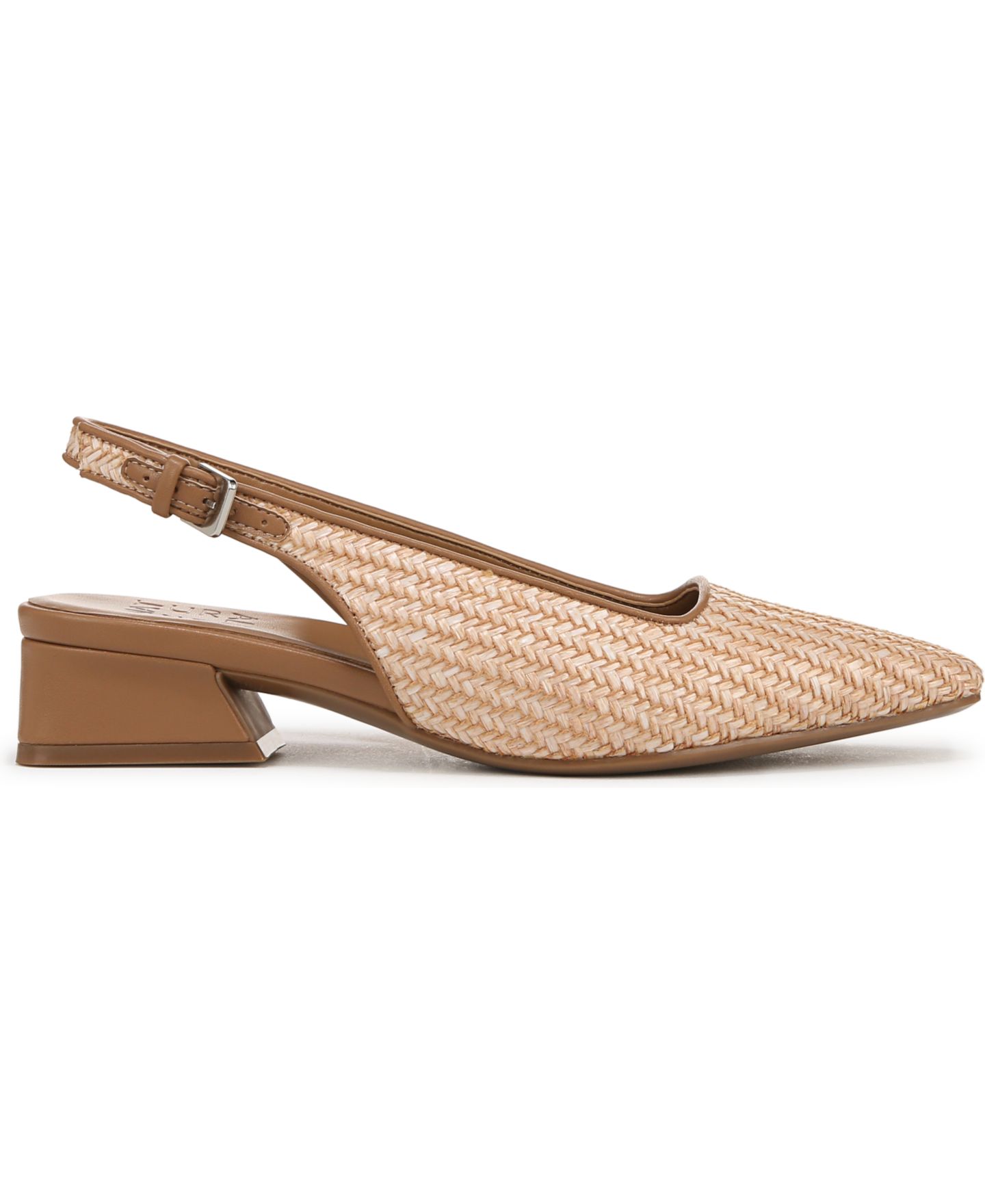 Женские туфли Naturalizer Ginger 2 Snip Toe Asymmetrical Low Block Heel Slingbacks, цвет: Рыжевато-коричневый / Искусственная кожа — фото 2