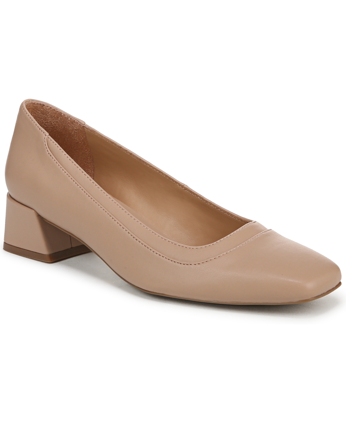 Naturalizer Women's Huntley Square Toe Block Heel Pumps In Crã¨me Brulee Faux Leather