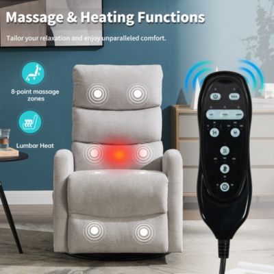 Massage Recliner - 360° Swivel & Heat Rocking Chair
