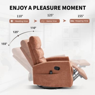 Massage Recliner - 360° Swivel & Heat Rocking Chair