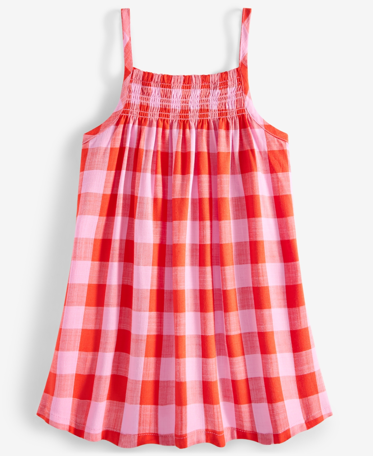 Epic Threads Toddler Girls Top & Gingham-print Dress, 2 Piece Set, Exclusively At Macy's In Mandarin R