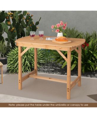 Outdoor Fir Wood Dining Table with 1.5 Inch Umbrella Hole