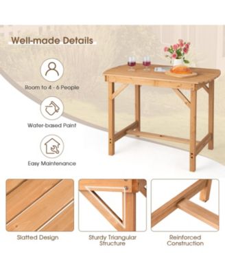 Outdoor Fir Wood Dining Table with 1.5 Inch Umbrella Hole