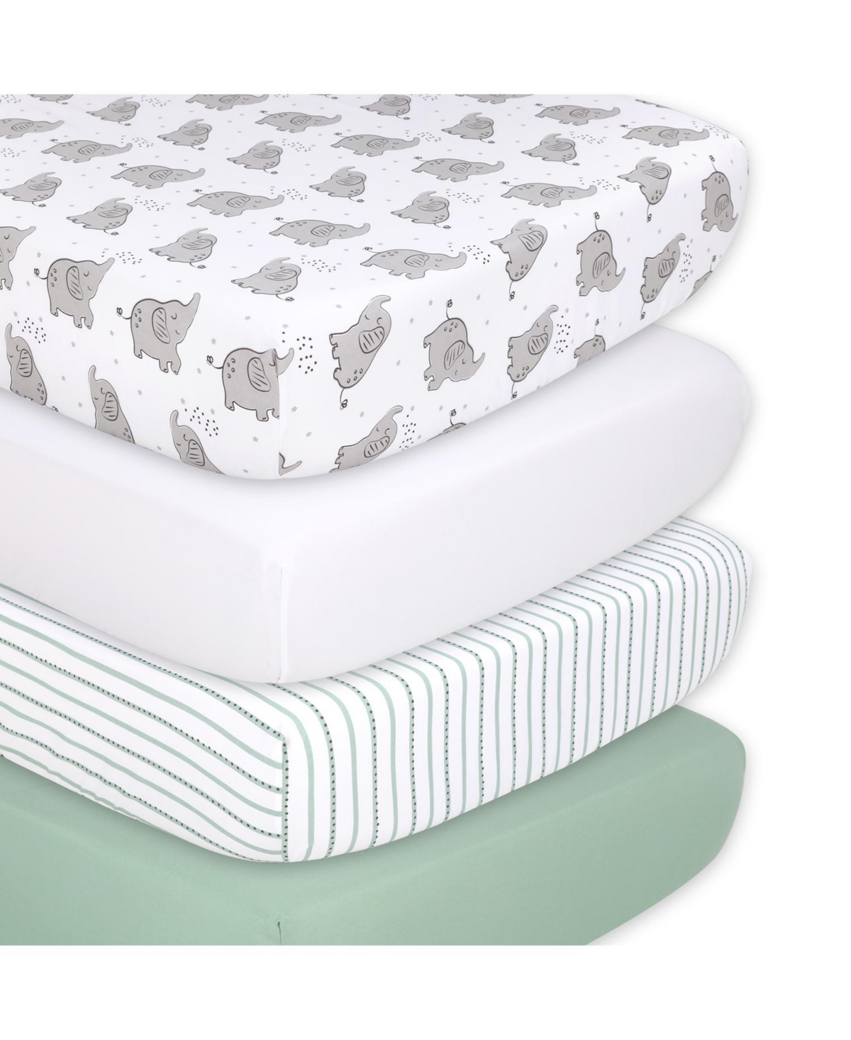 The Peanutshell Safari Adventures 8 Piece Baby Nursery Bedding Set, Quilt, Sheets, Skirt, and Mobile