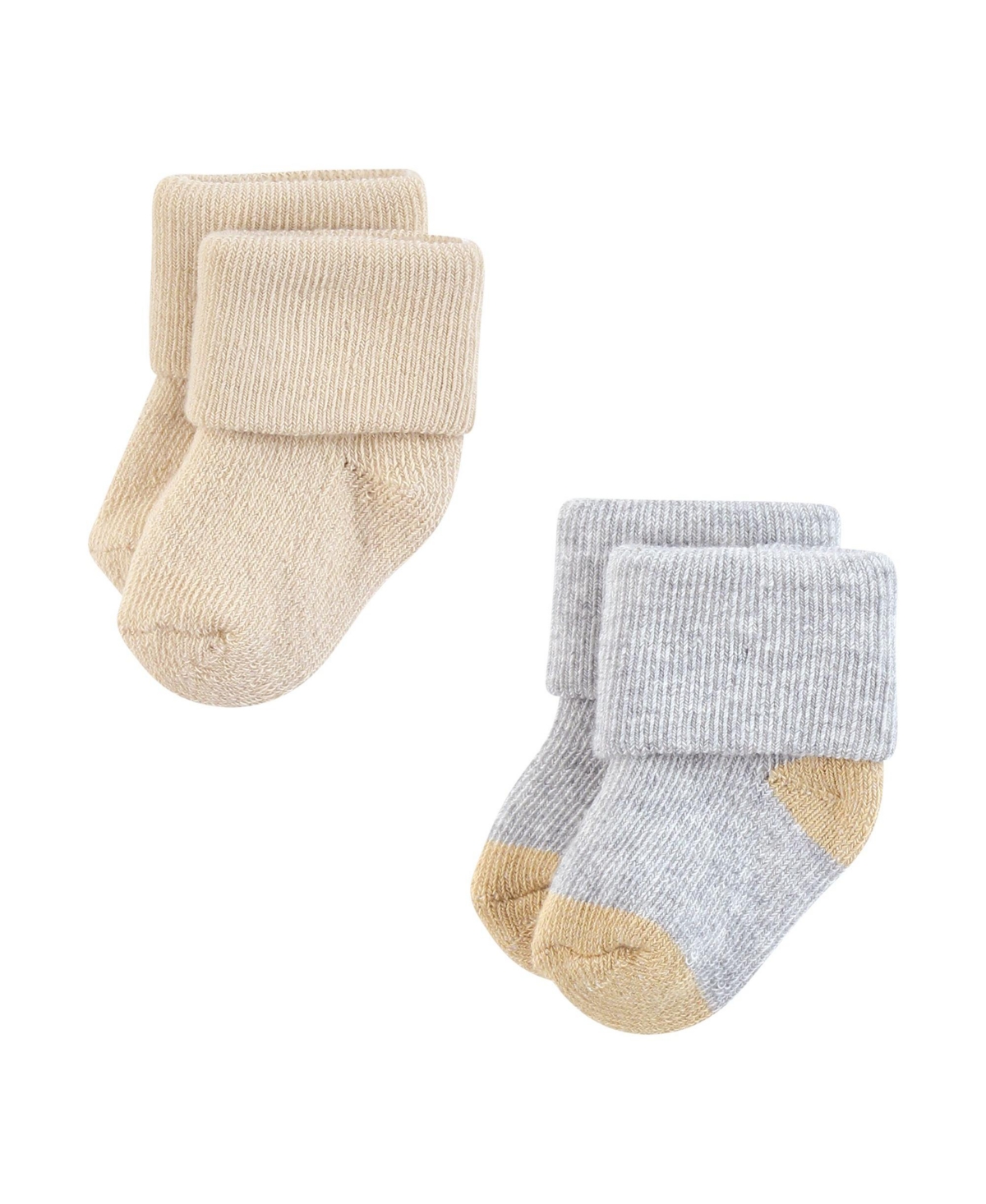 Hudson Baby Baby Boys Hudson Cotton Rich Newborn and Terry Socks, Months - Blue brown stripes