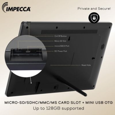 15.6” Smart Digital Photo Frame with Wi-Fi, 2GB Ram + 16GB Built-in Storage, Micro SD Support, Touchscreen Display