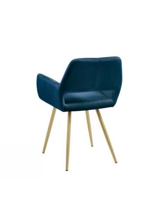 Set of 2 Modern Velvet Upholstered Dining Chair with Metal Legs