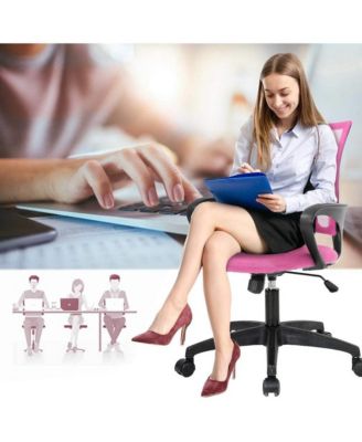 Modern Mid-Back Ergonomic Mesh Office Desk Chair with Armrests and Wheels for Comfort and Mobility
