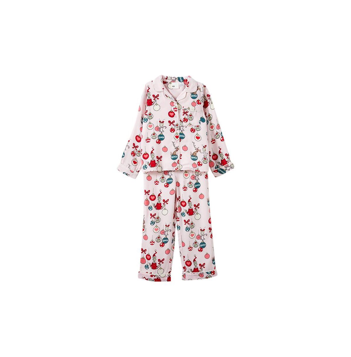 Cotton On Little Girls Little/Big Heidi Long Sleeve Pyjama Set Licensed -grinch