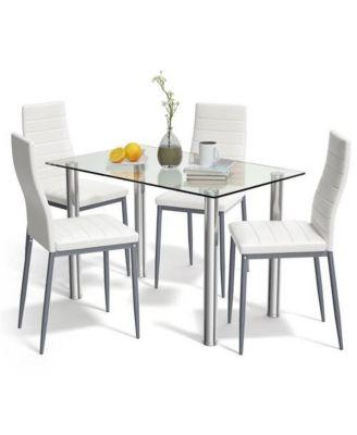 Modern 5-Piece Dining Set with Table and Chairs for Contemporary Dining Rooms