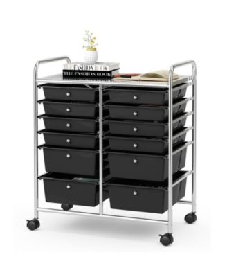 GOUUN 12 Drawers Rolling Cart Storage Scrapbook Paper Organizer Bins