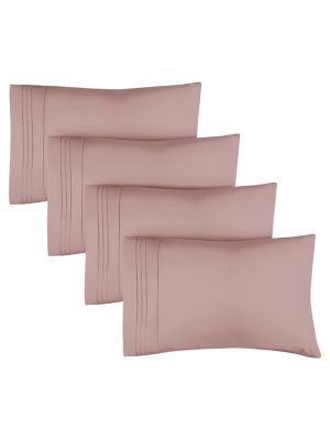 Pillowcase Set of 4 Soft Double Brushed Microfiber