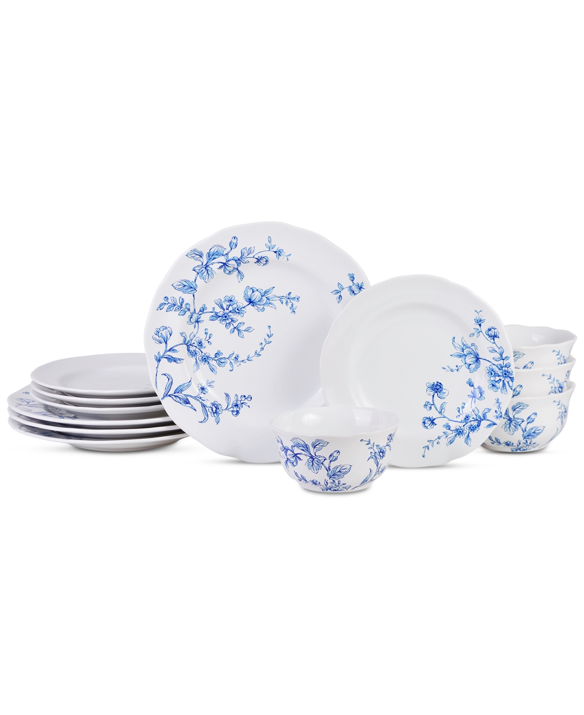 Bellamy Porcelain 12 Pc. Dinnerware Set, Service for 4 - Black