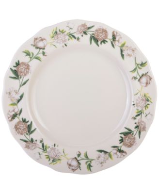 Luxe Peony Neutral Porcelain 12 Pc. Dinnerware Set, Service for 4