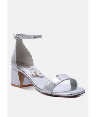 Womens Makena Metallic Block Heel Sandals