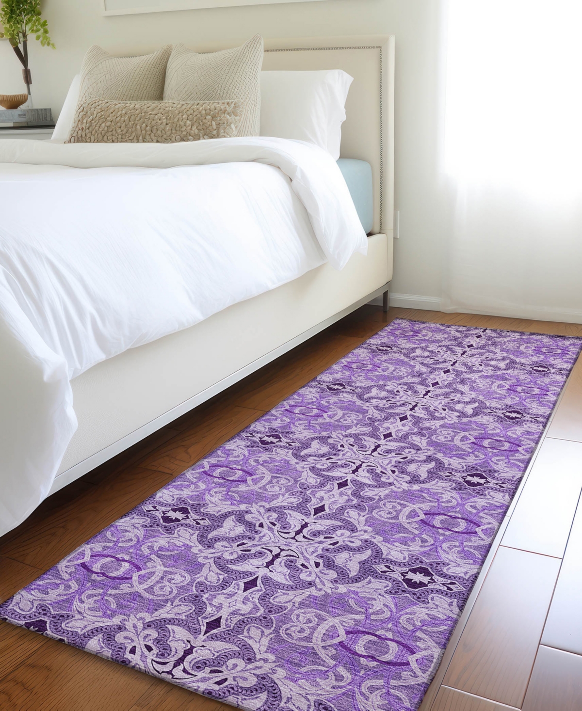 Addison Chantille Acn783 2'3''x7'6'' Runner Area Rug In Purple
