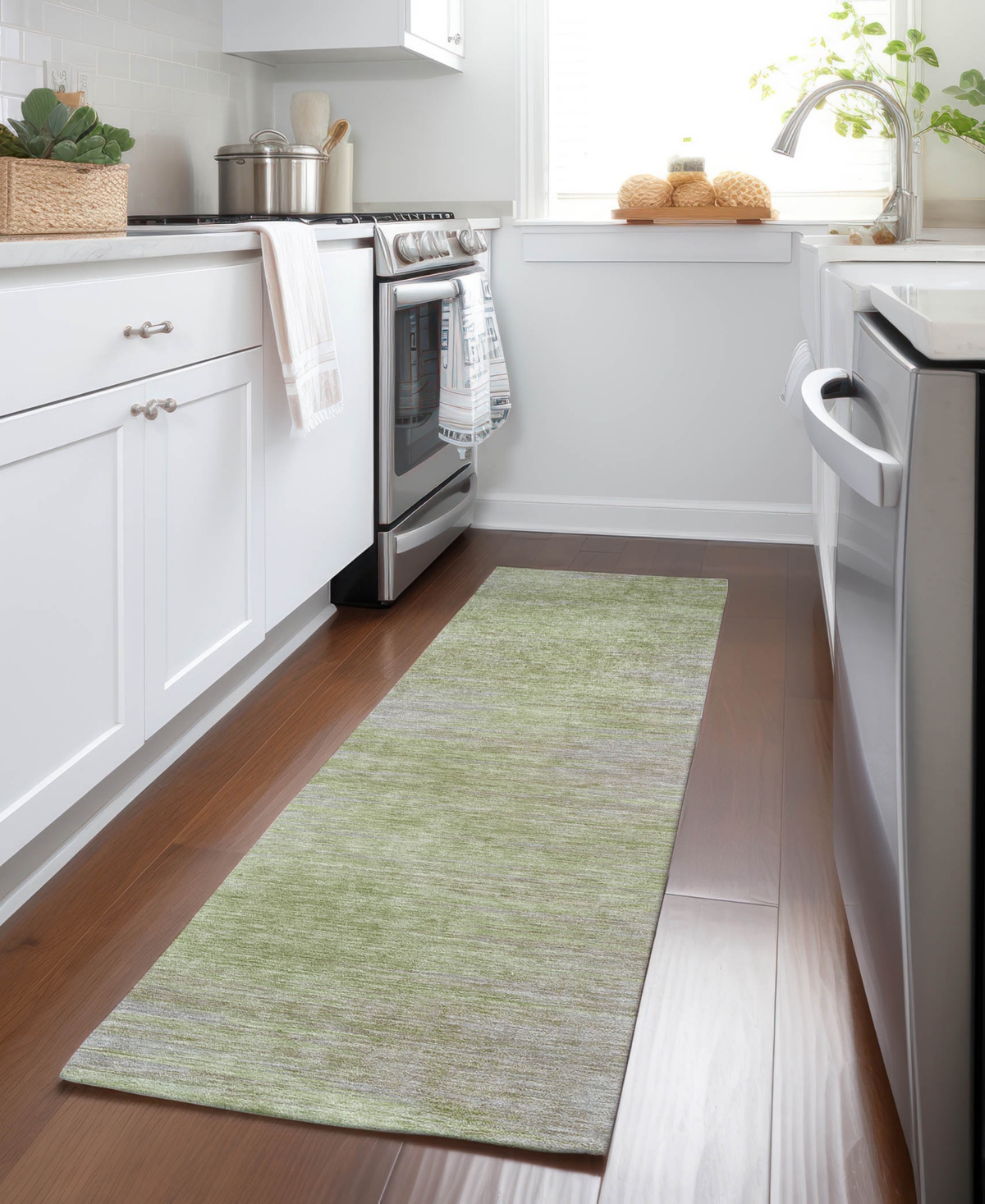 Addison Chantille Acn794 2'3''x7'6'' Runner Area Rug In Sage