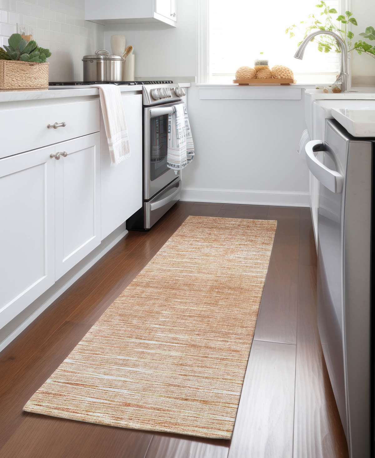 Addison Chantille Acn800 2'3''x7'6'' Runner Area Rug In Salmon