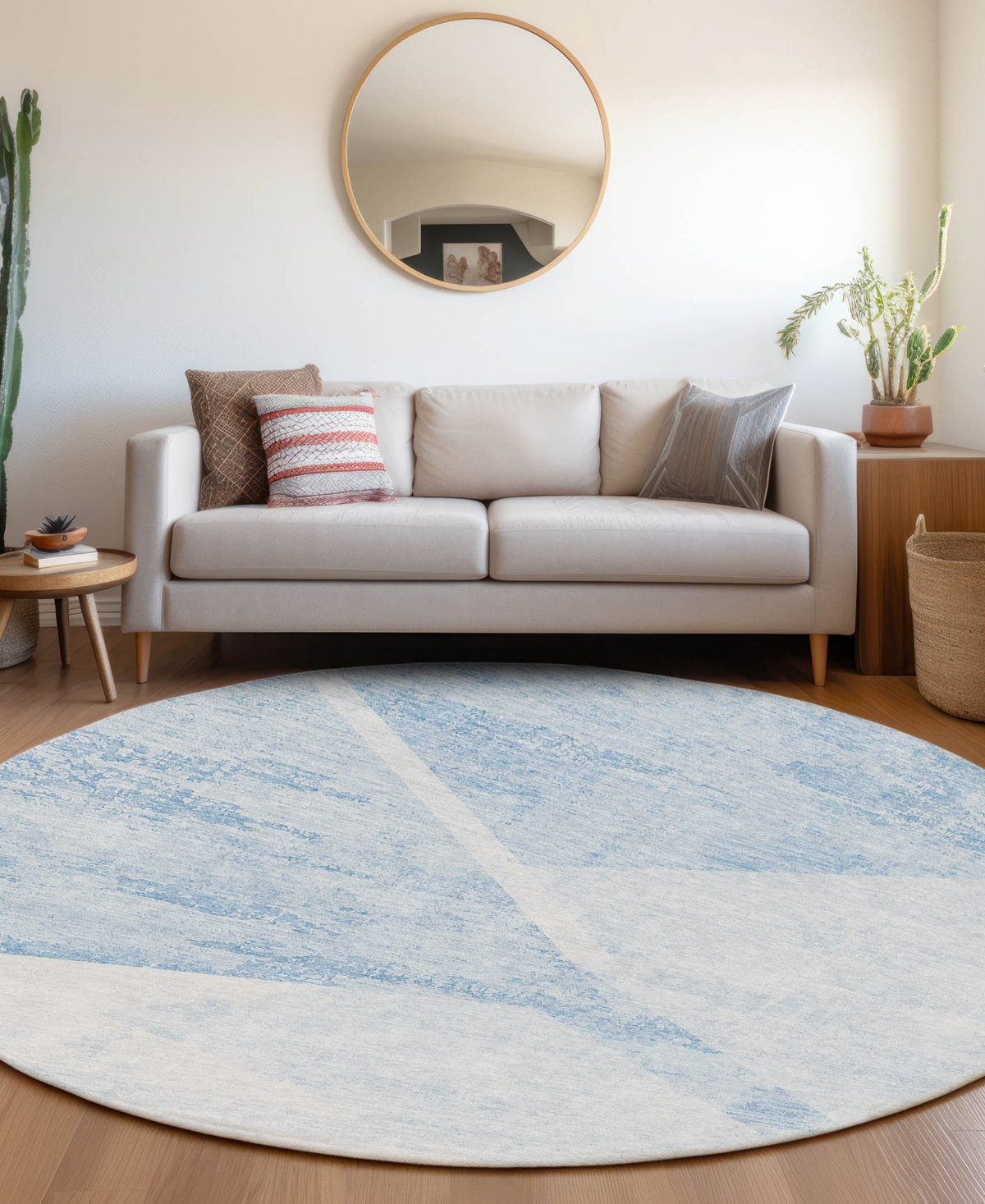 Addison Chantille Acn770 8'x8' Round Area Rug In Denim