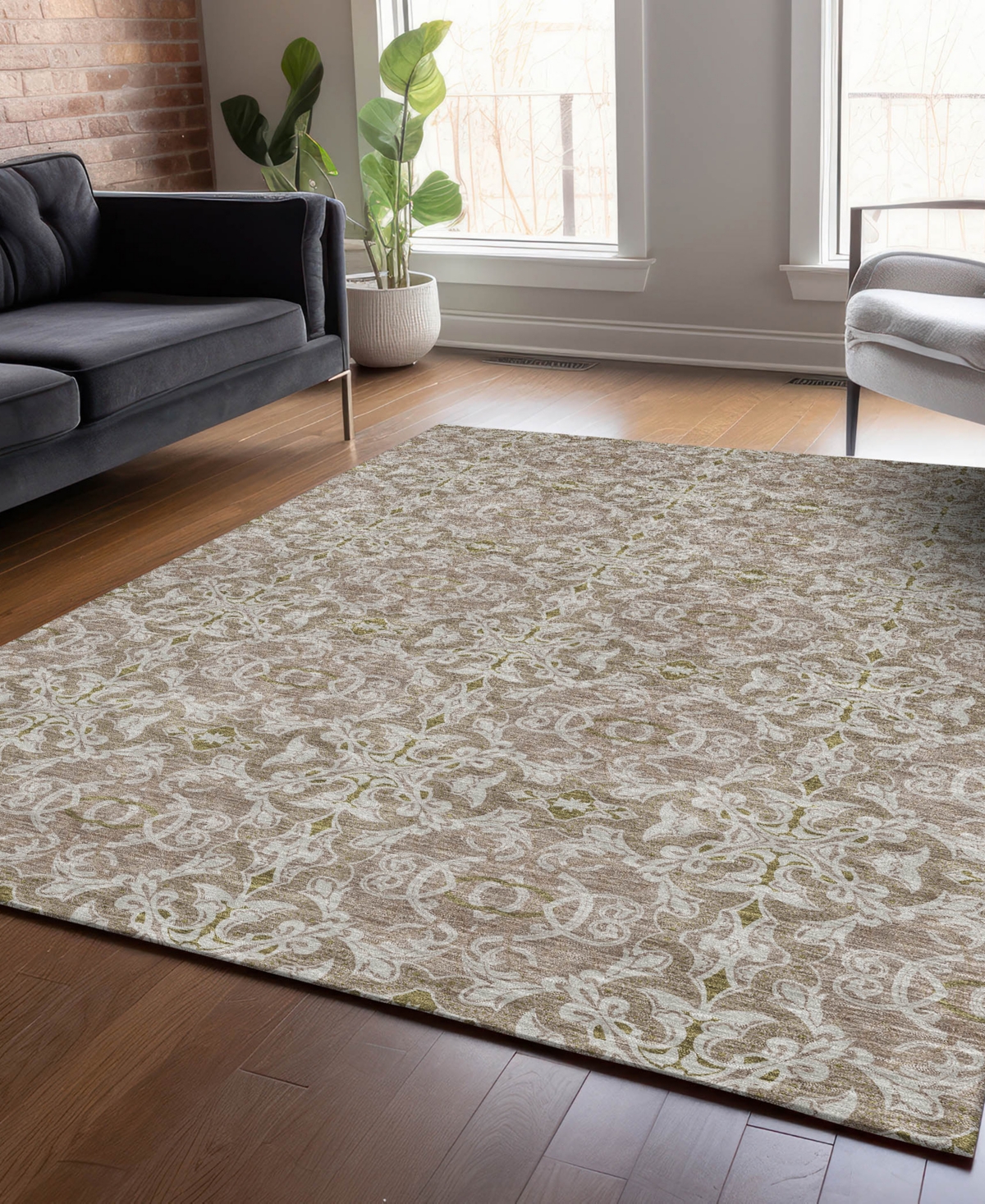 Addison Chantille Acn784 9'x12' Area Rug In Mocha