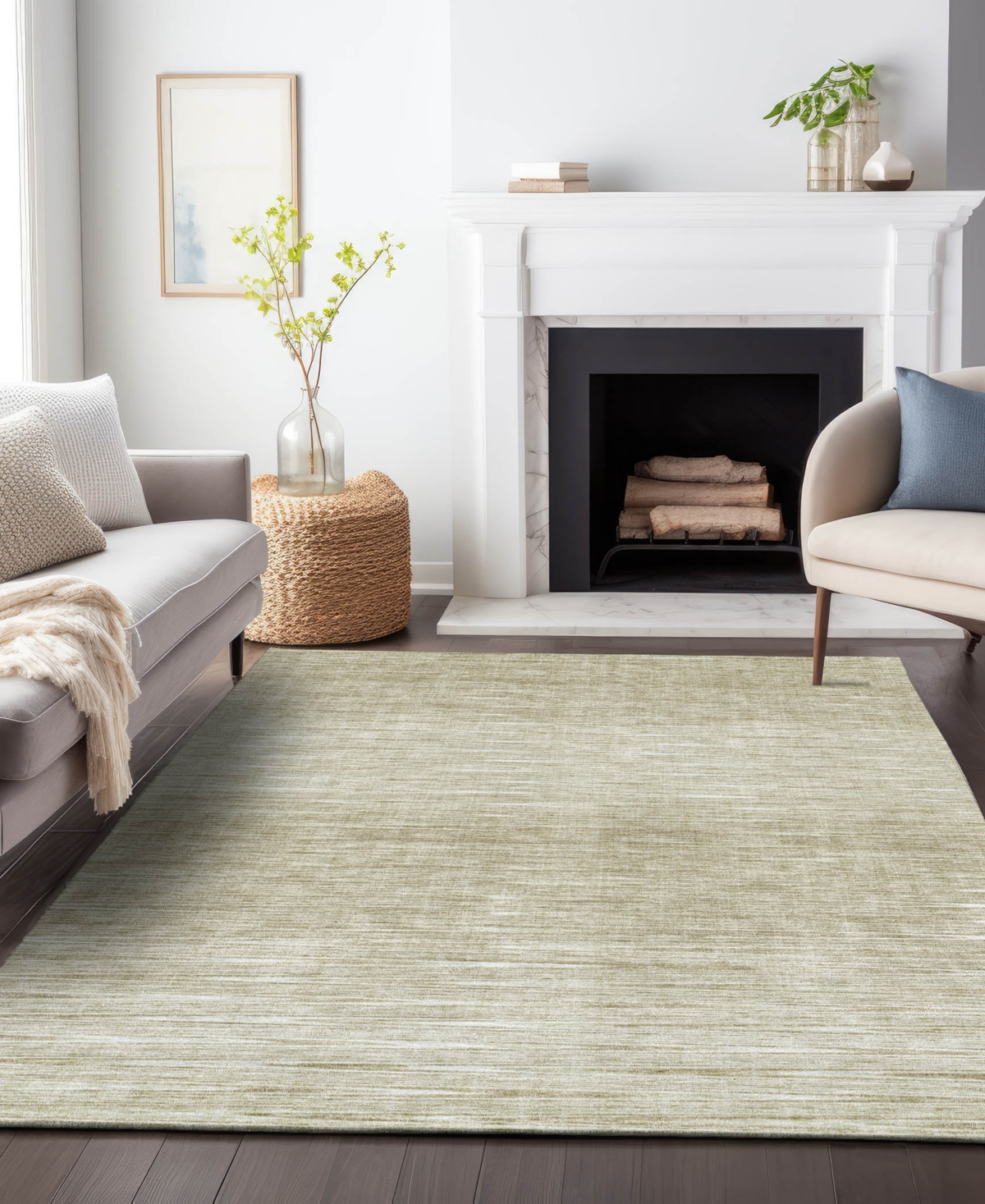 Addison Chantille Acn800 9'x12' Area Rug In Khaki
