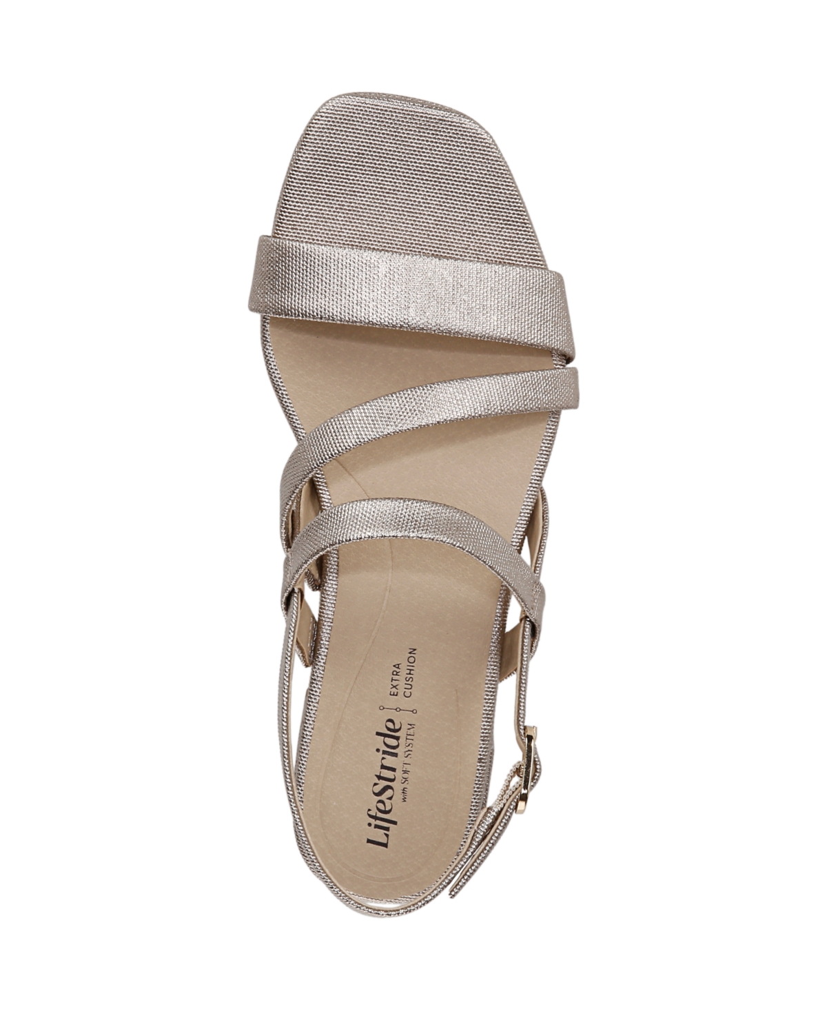 Shop Lifestride Women's Janet Square Open Toe Slingback Dress Sandals In Bronze Faux Leather