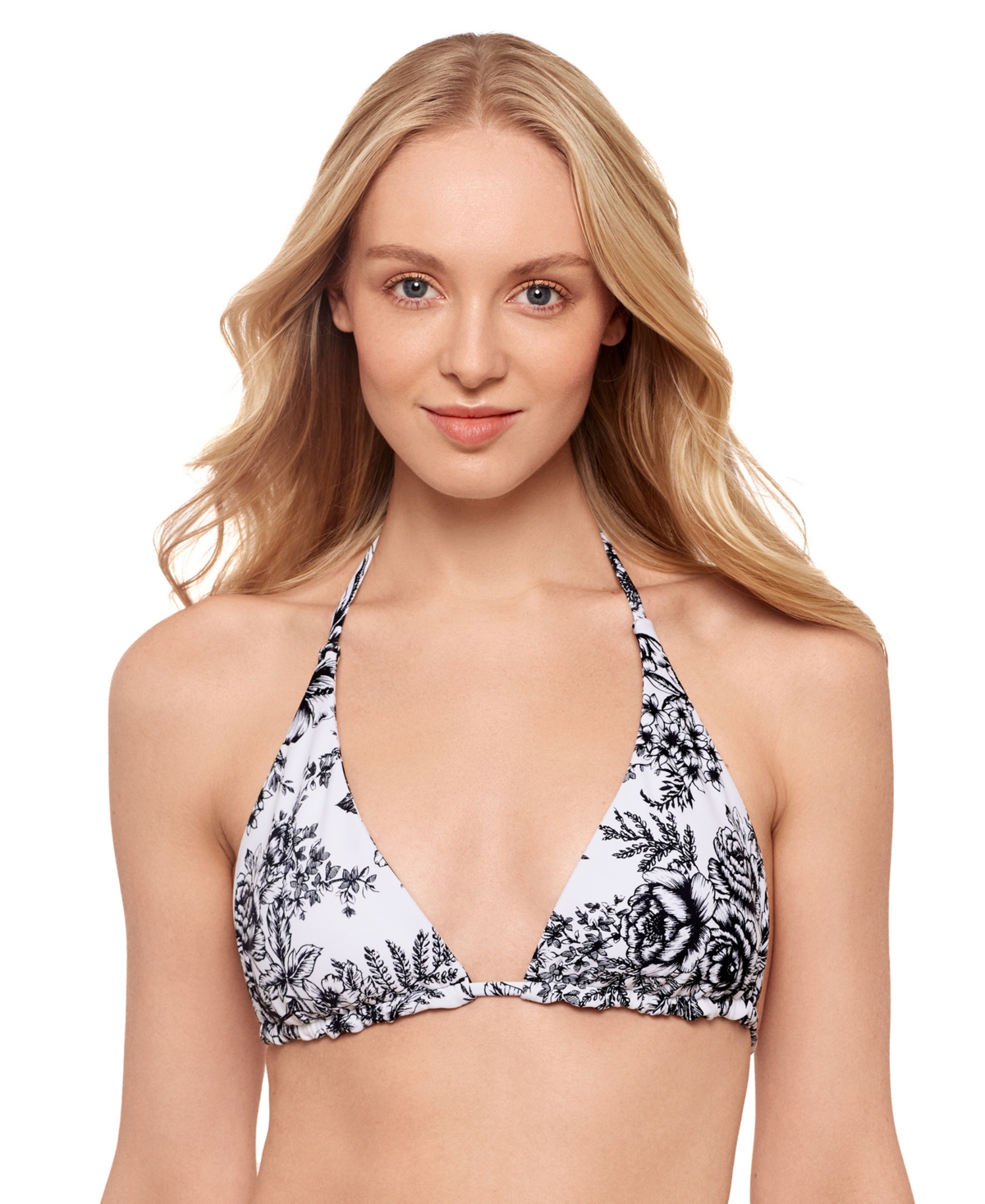 Juniors' Reversible Triangle Bikini Top, Exclusively at Macy's - Black/White