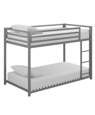 Twin over Twin Modern Low Height Metal Bunk Bed for Space-Saving and Easy Access - 41