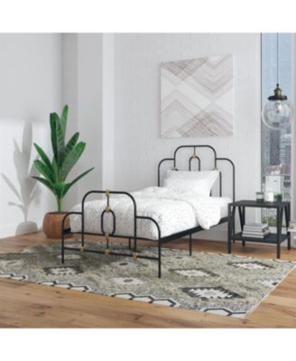 Farmhouse Adjustable Height Platform Bed in Metal Finish