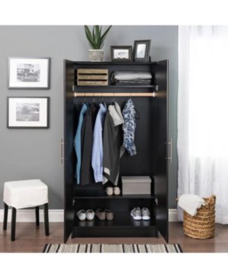 Bedroom Closet Armoire – Stylish Wardrobe Cabinet with Interior Rod & Compartments for Functional Organization