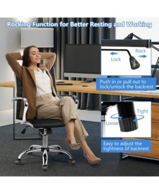 High Back Ribbed Office Chair with Armrests