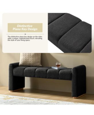 Jorge Modern Bench with Sturdy Rubber Wood Legs