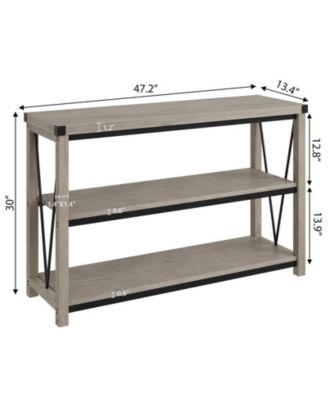 Farmhouse Entryway Table,47 Inch Narrow Long Console Table with Storage, 3 Tier Wood Console Table for Living Room, Farmhouse Sofa Tables Behind Couch, Hallway Table for Foyer