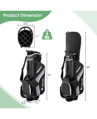 Golf Stand Bag Golf Club Bag w/ 14 Way Top Dividers & 6 Pockets & Carrying Handles