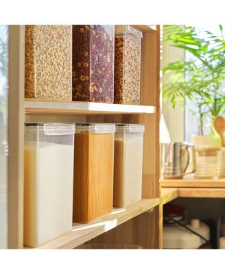 6 Pack (6.5L/219.79 Oz) Airtight Food Storage Containers with Locking Lids, Measuring Cups & Labels