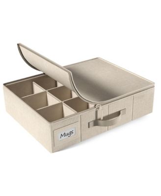 Hard Shell Coffee Mug Storage Case - Stylish & Protective Storage for 12 Mugs/Glassware, Compact Design